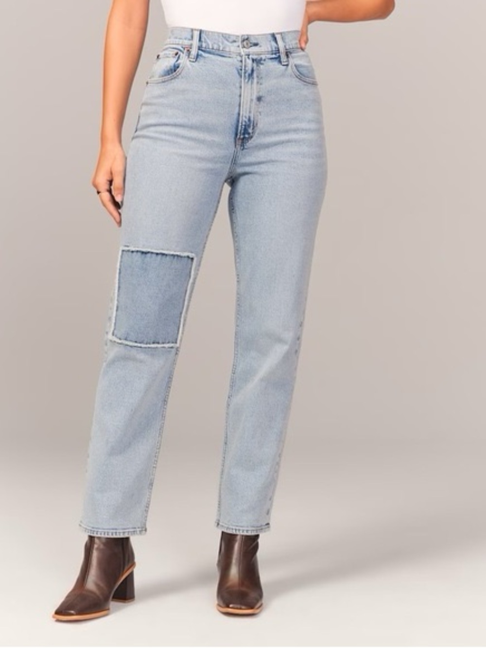 Abercrombie & Fitch Curve Love Ultra High Rise Ankle Straight Jean